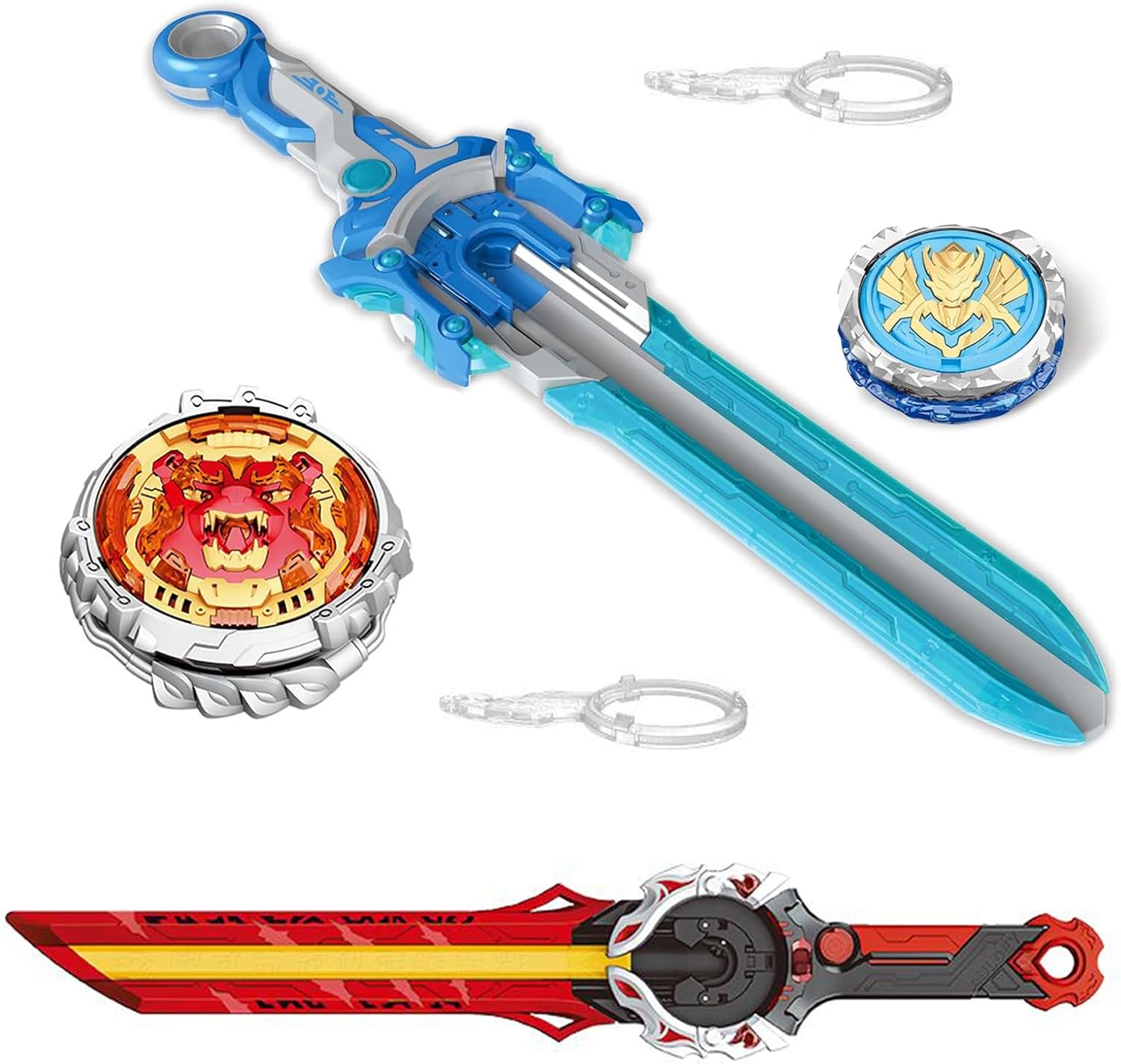 INFINITY NADO Battling Toys 2PCS, Battle Set for 8-12 with 2 Spinning Top & 2 Sword Launcher, Metal battling Game top for Boys and Girls Age 5+, Gale Wings VS Blazing War Bear