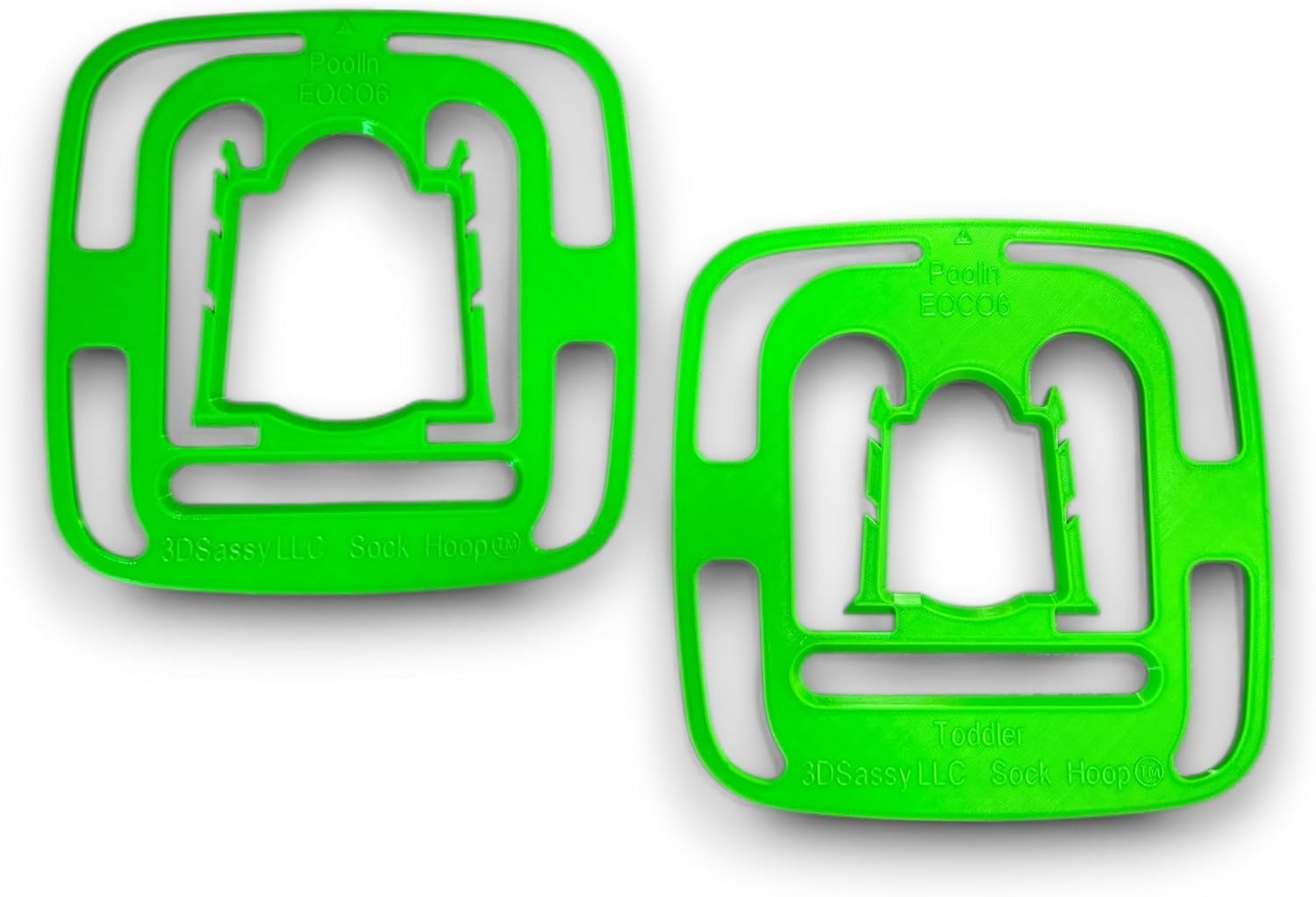 Embroidery Sock Hoop™ Insert Set for Poolin EOC06 – Fits 5.5"x5.5" (140x140mm) Embroidery Hoop – Adult & Toddler Sizes – Socks & Gloves Embroidery Tool (Green)