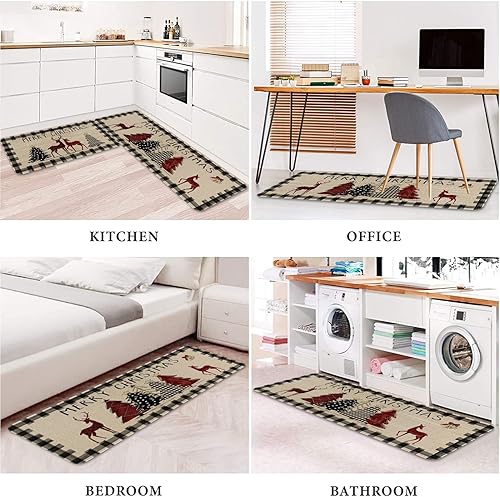 Miniatura 6 de Juego de 2 alfombras y tapetes de cocina de calabaza de otoño, alfombras de cocina de Acción de Gracias, decoración de cocina de otoño, tapete