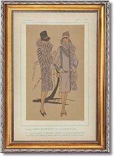 Vintage Framed Fashion Illustration Wall Art Canvas Print Oil Paintings Reproduction World Classics, Retro Art Print, Painting, Pictures, Home Decor, Elegant, Apartment. (Retro Framed,12L x16W)
