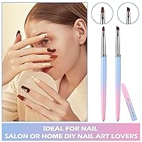 Vista 7 de 2 pinceles de limpieza para arte de uñas, cepillo removedor de esmalte de uñas redondo y en ángulo para limpiar esmalte de uñas, herramientas