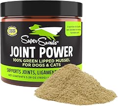 Super Snouts Joint Power – 5.29oz Powder – Joint Supplement for Dogs and Cats with 100% Green Lipped Mussel Helps Ease Discomfort & Stiffness– Made in The USA