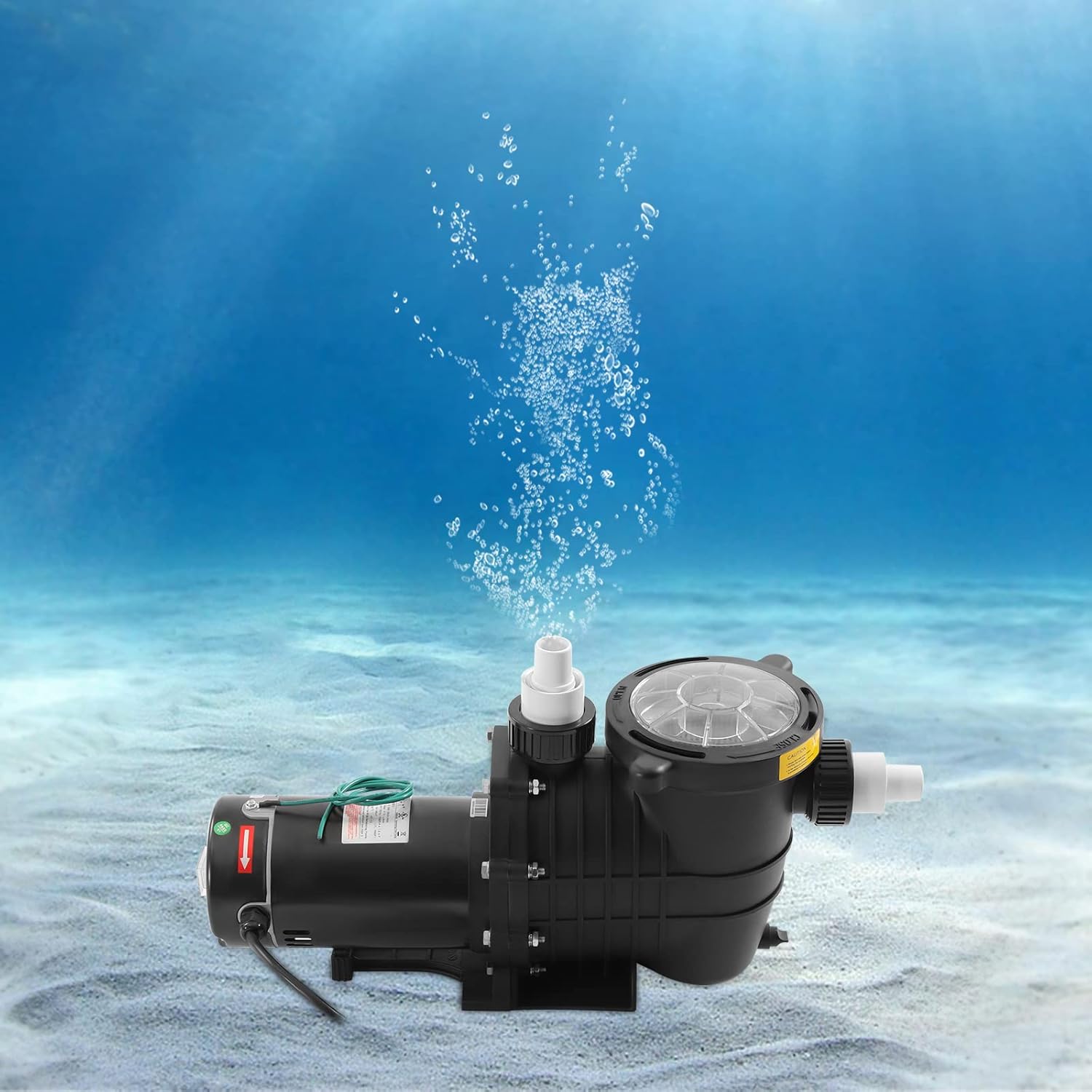 Swimming Pool Pump, 1.5 HP Single Speed Pumps 1100 W 108 GPM Dual Voltage Pool Pump with Strainer Basket for Inground and Above Ground Pools