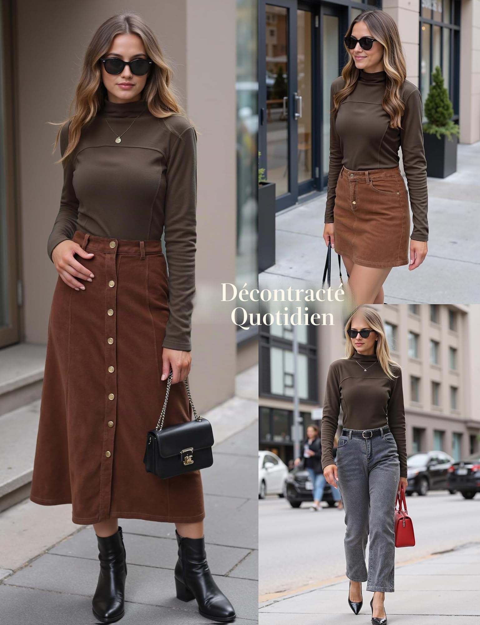 Haut Thermique Femme Col Montant Manches Longues Polaire Chaud sous Vêtement Thermique Maillot de Corps Douillet Hiver Automne S-3XL