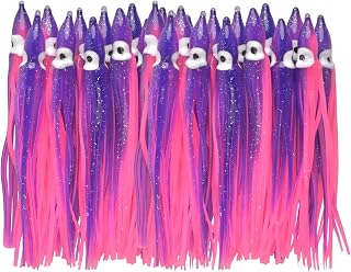 Fishing Squid Skirts Lures Octopus Skirts Trolling Lures Soft Plastic Fishing Tackle Squid Bait for Saltwater Bass Salmon Trout