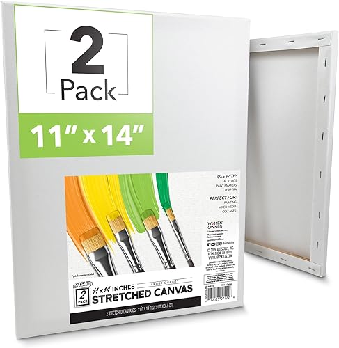 Miniatura 17 de ArtSkills Lienzos estirados para pintar, suministros de pintura en lienzo de 12 x 16 pulgadas para artistas, paquete de lienzo en blanco, paquete