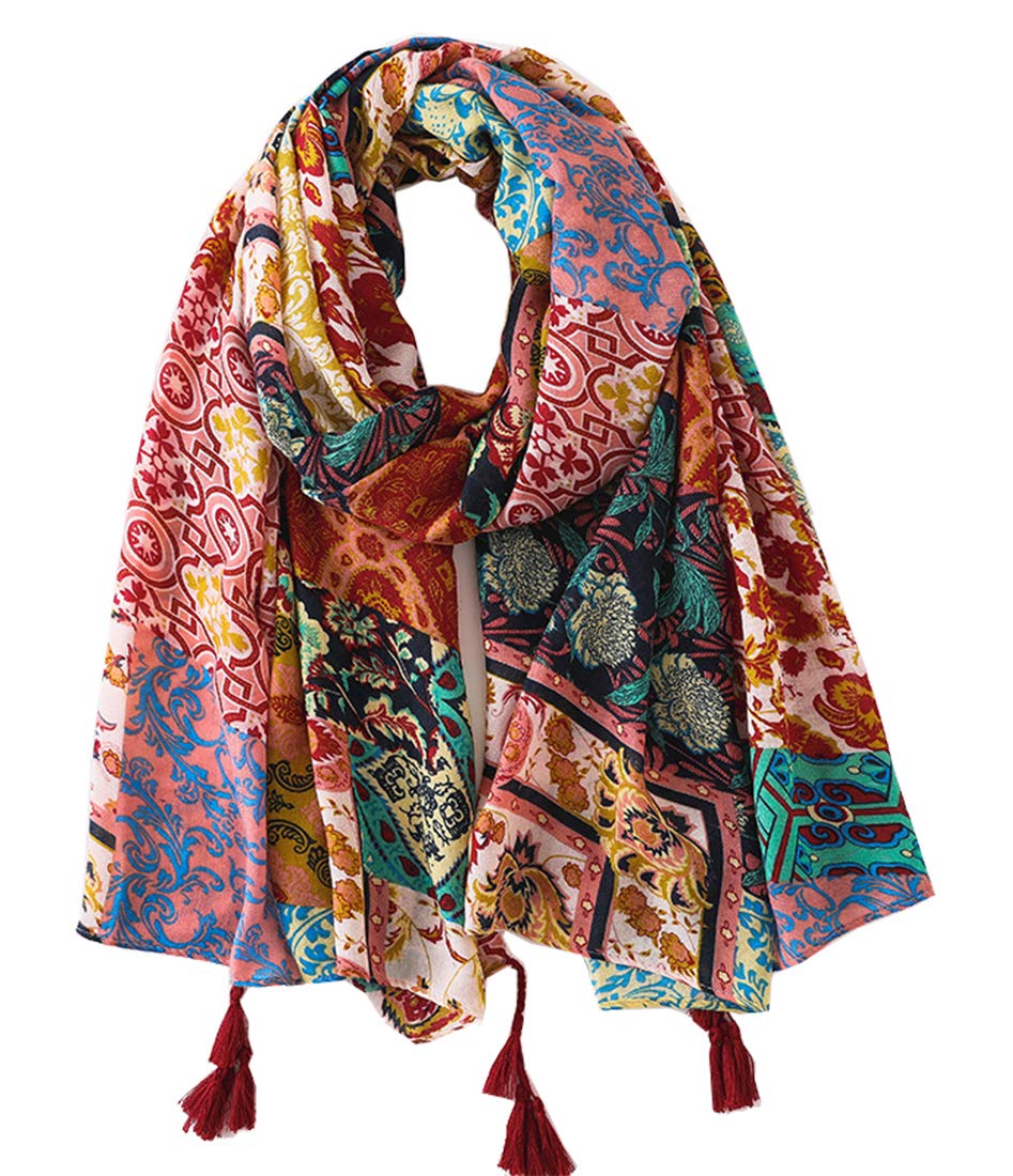 FAIRYGATEWomen's Scarves & Wraps Fashion Lady Shawl Stole Flower Printed Soft Feeling Lightweight To Any Outfit All Seasons Clothing Accessory