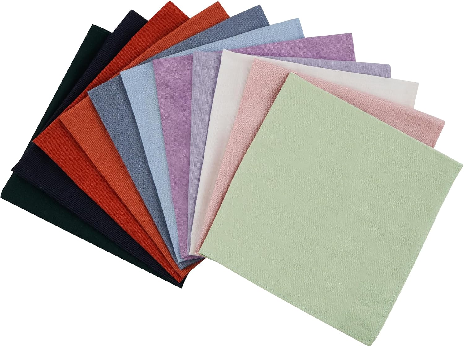 Men’s Solid Cotton-Linen Pocket Square – 11.8 × 11.8 Inch Suit Handkerchief