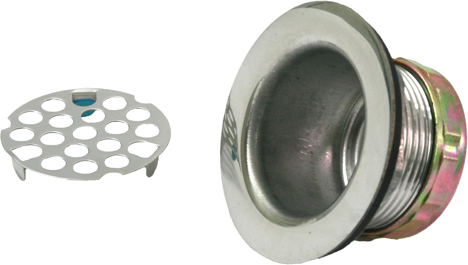 Highcraft Flat Stainless Steel RV Mobile Shower Strainer - Drain Assembly for Bar or Bathroom Sinks
