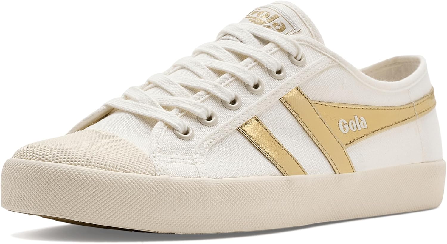 Gola, Women's, Coaster, Off White/Gold, 8.5, Medium