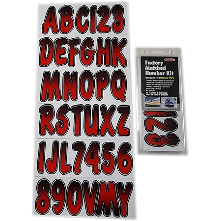 Amazon Com Hardline Products Series 200 Factory Matched 3 Inch Boat Pwc Registration Number Kit Red Black Automotive
