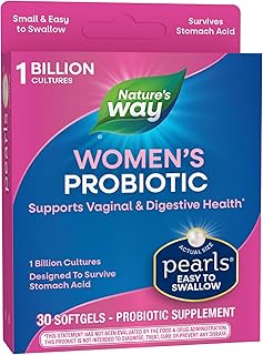 Probiotic Pearls Once Daily Suplemento probiótico para mujer, 1 billón de cultivos vivos, supera el ácido estomacal, sin refrigeración, 30 cápsulas blandas