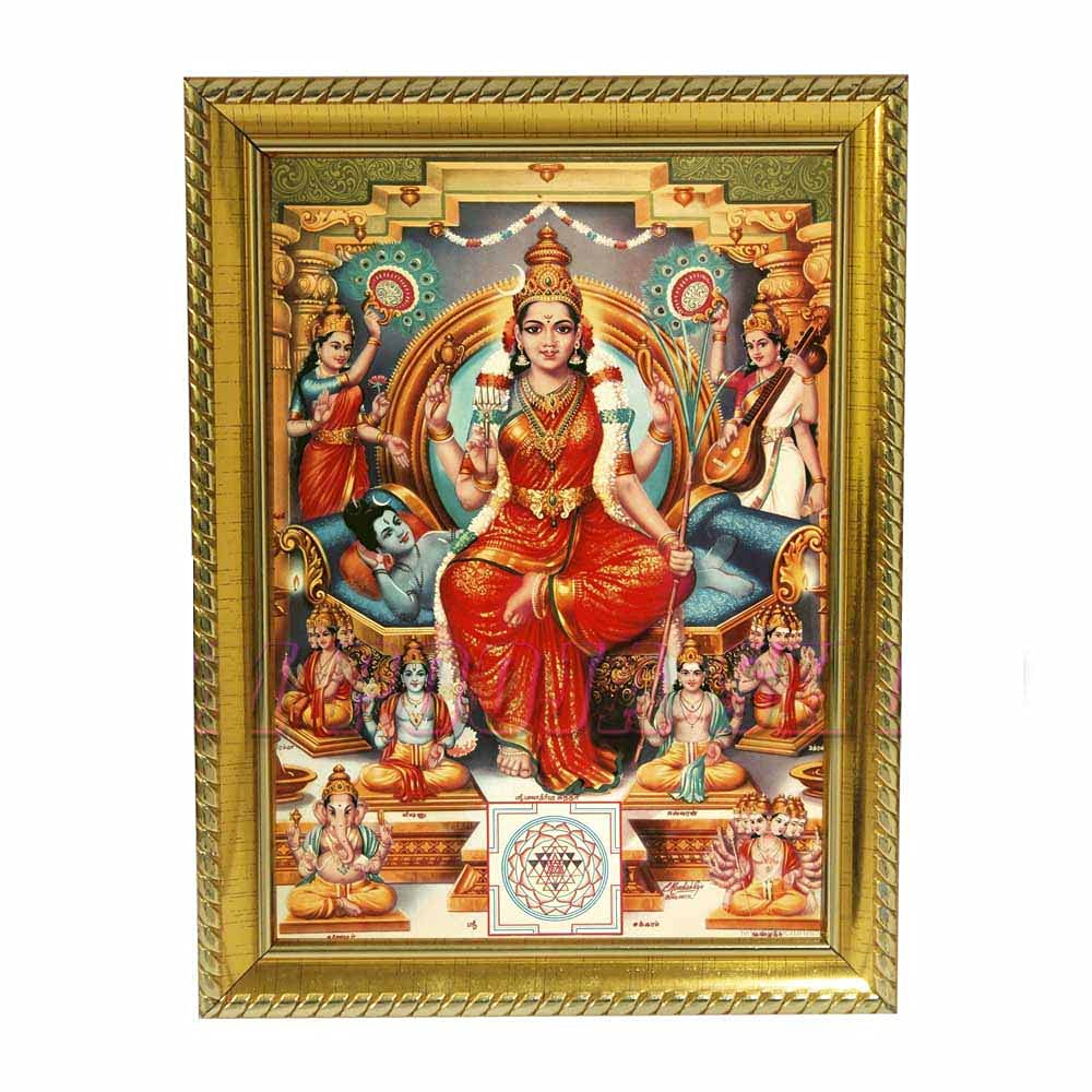 Om Pooja Shop Wood Sundari Mata Photo With Wooden Frame(Yellow5 X 7 Inch) ,Wall Mount-image-15