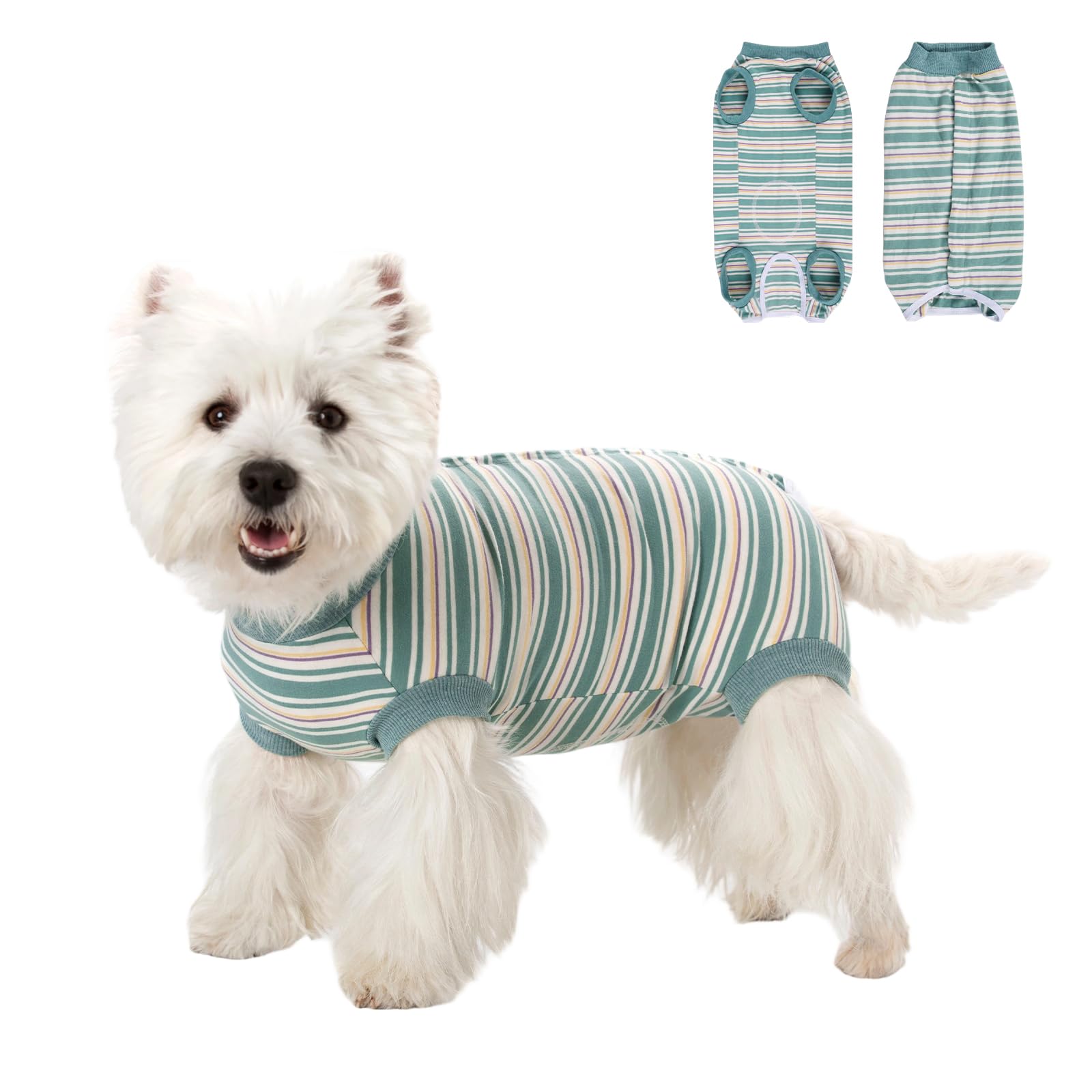 FEimaX Dog Surgery Recovery Suit, Puppy Surgical Bodysuit After Surgery for Female Male Dogs Recovery Suits Cone E-Collar Alternative Dog Onesie Pet Shirt for Small Medium Dogs Cats (XL, Green)