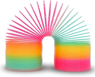 Vinciph 4.2 Inch Jumbo Rainbow Coil Spring Toy - Classic Magic Slinky Decompression for Kids, Adults, Party Favors & Stress Relief