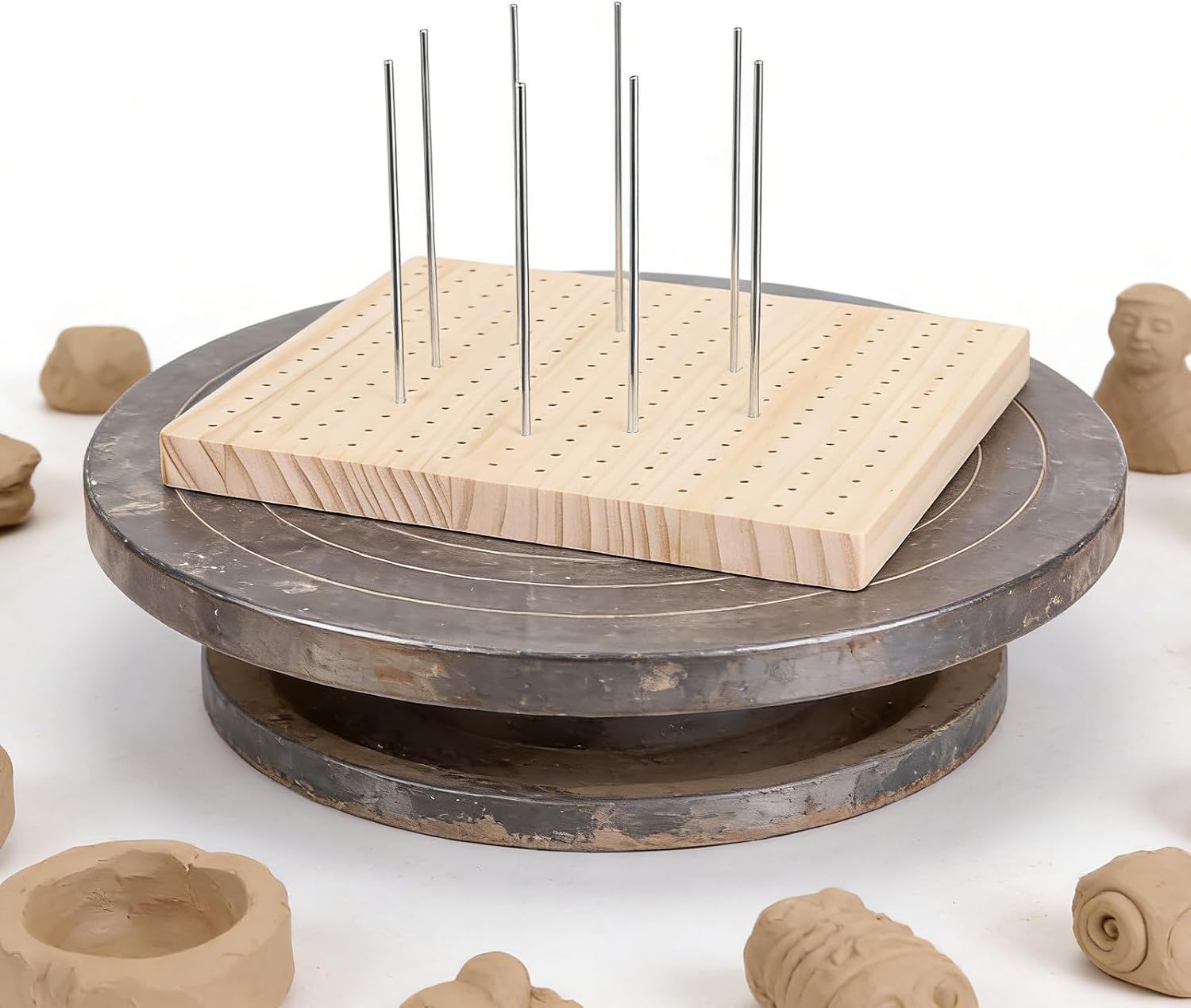 Clay Doll Holder Wooden Drying Base for DIY Artists and Sculptors