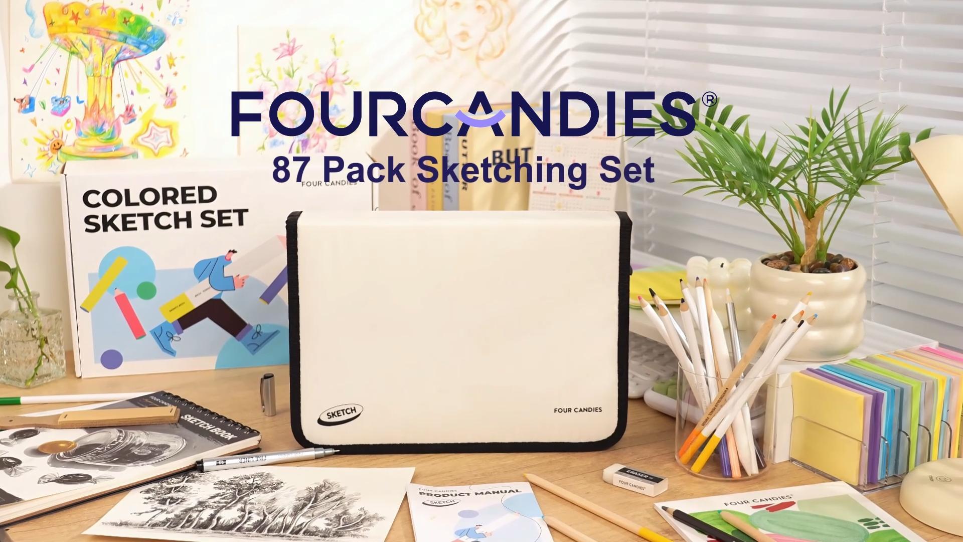 Amazon.com: Four Candies 85 Pack Sketching Kit for Artist Gifts