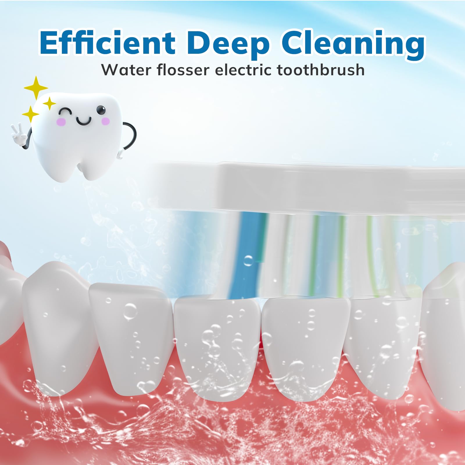 Paquete de 6 cabezales de repuesto para cepillo de dientes de repuesto para cepillo de dientes de hilo dental compatible con Sonic Fusion SF01/SF02 y Sonic Fusion 2.0 SF03/SF04, color blanco con tapas