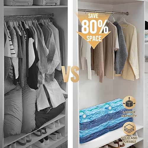 Miniatura 5 de TAILI Paquete de 4 bolsas de almacenamiento al vacío, bolsas de almacenamiento al vacío con bloqueo automático para ahorrar espacio, bolsas de