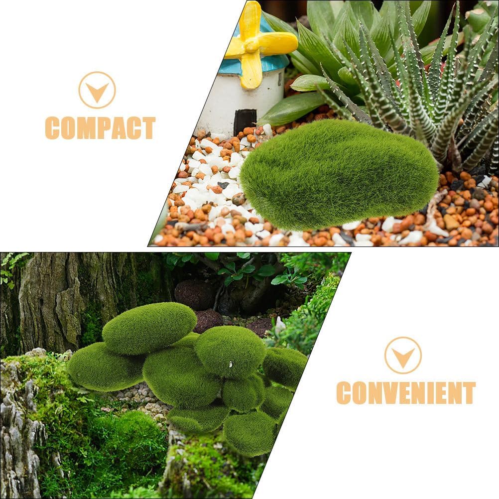 25pcs Fake Moss Stones Decorative Green Balls for Crafts
