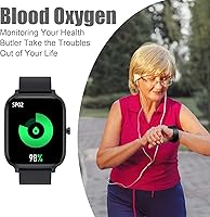 Vista 4 de Reloj inteligente para hombres y mujeres, compatible con iPhone, Samsung, teléfono Android, pantalla táctil completa de 1.83 pulgadas, IP68