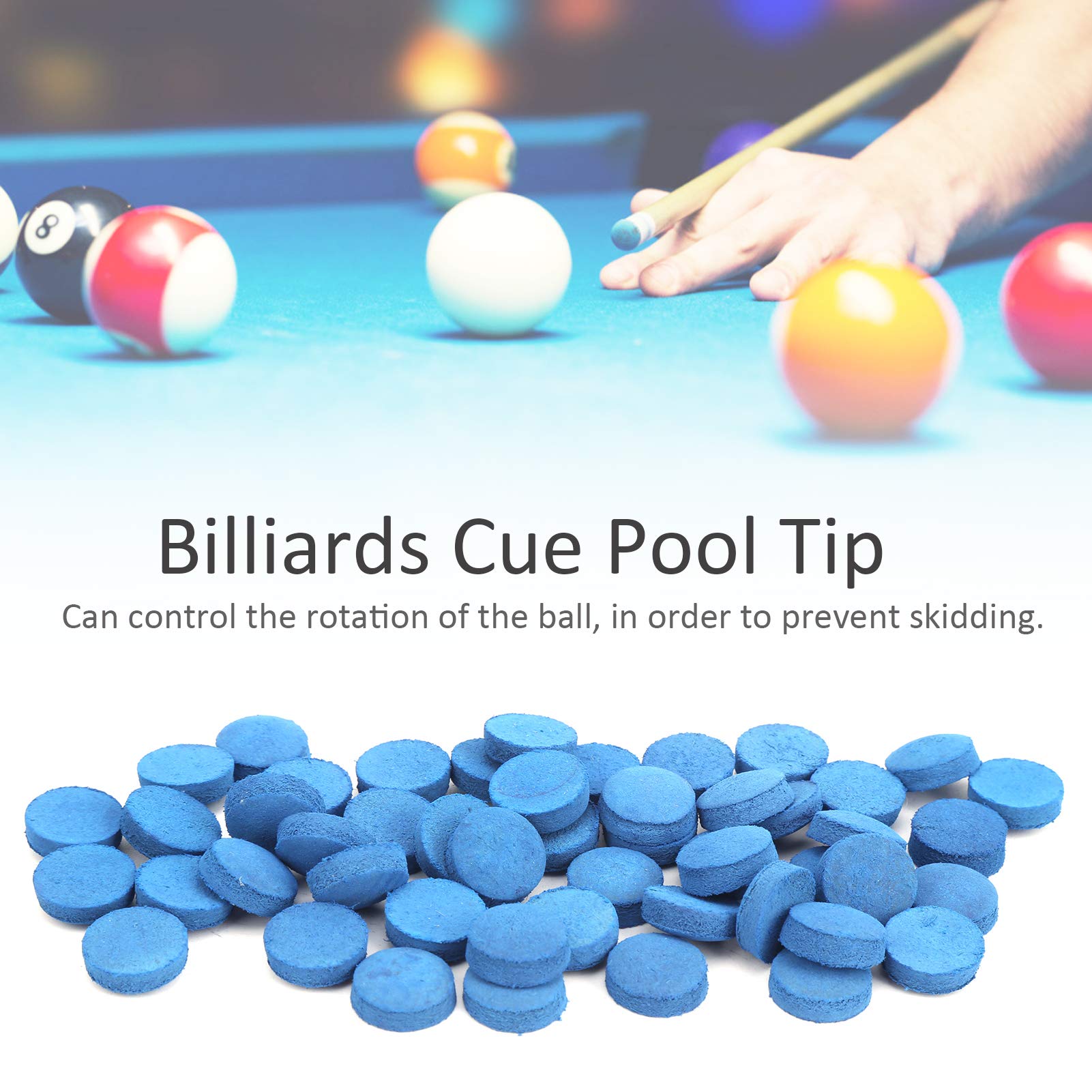 Lot De 50 Embouts De Queue De Billard – Cuir Résistant, Boîte De Rangement Incluse, Taille Standard