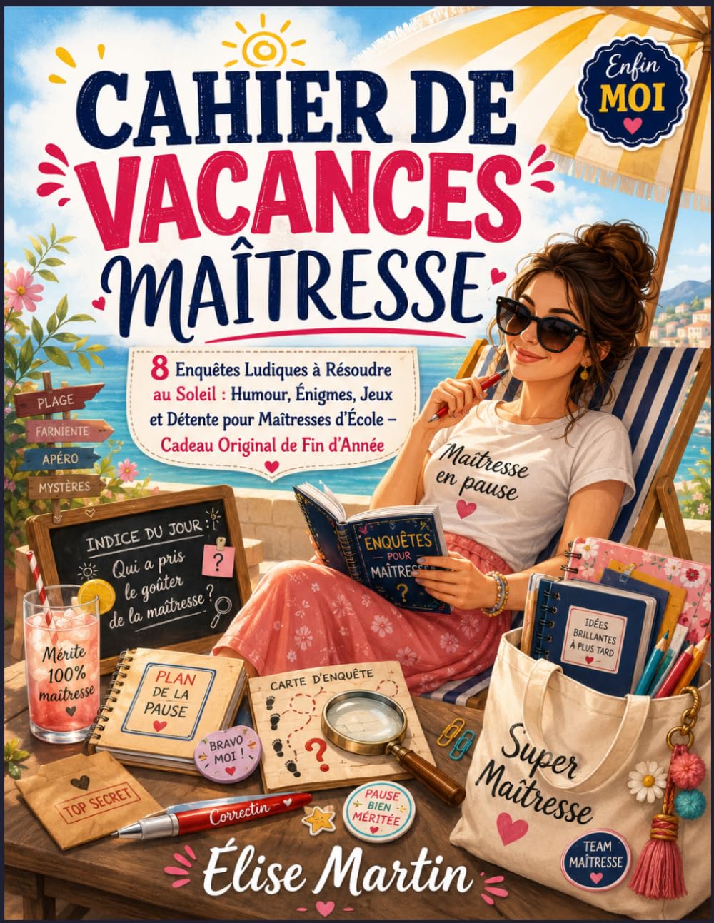 CAHIER DE VACANCES MAÎTRESSE: Humour, Énigmes, Jeux et Détente pour Maîtresses d’École – Cadeau Original de Fin d’Année