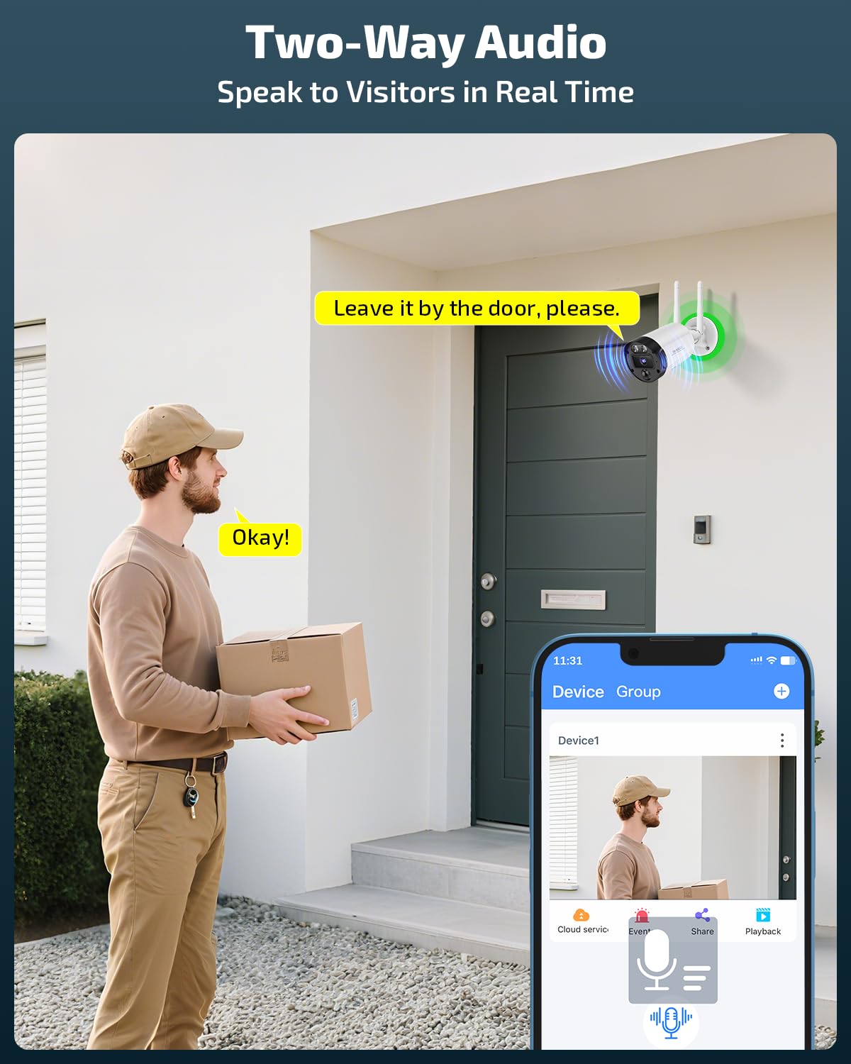 OHWOAI 4K Ultra HD & 130 ° Weitwinkel》Outdoor Wireless Erweiterungskamera für Sicherheitssysteme, Home WiFi Video IP Überwachungskameras