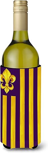 Vista 82 de Caroline's Treasures 8137LITERK Mardi Gras Fleur de lis Nation Botella de vino Hugger Botella Enfriador de Frigorífico Funda Abrazador Lavable a