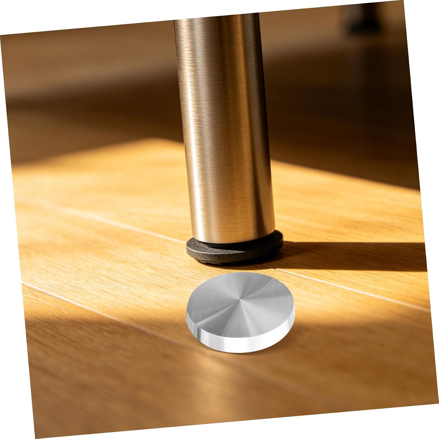 Gadpiparty 4pcs Thick Round Aluminum Discs Glass Table Tops Adapter for Stable Furniture Support Easy Installation for Tea Tables and Display Cases