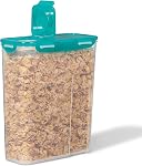 Starfrit LocknLock Plastic Pantry Organizer with wheels, 237OZ/7L, 4-Sided Locking Flip-Top Lids, Airtight, Dishwasher Safe, Clear, BPA free