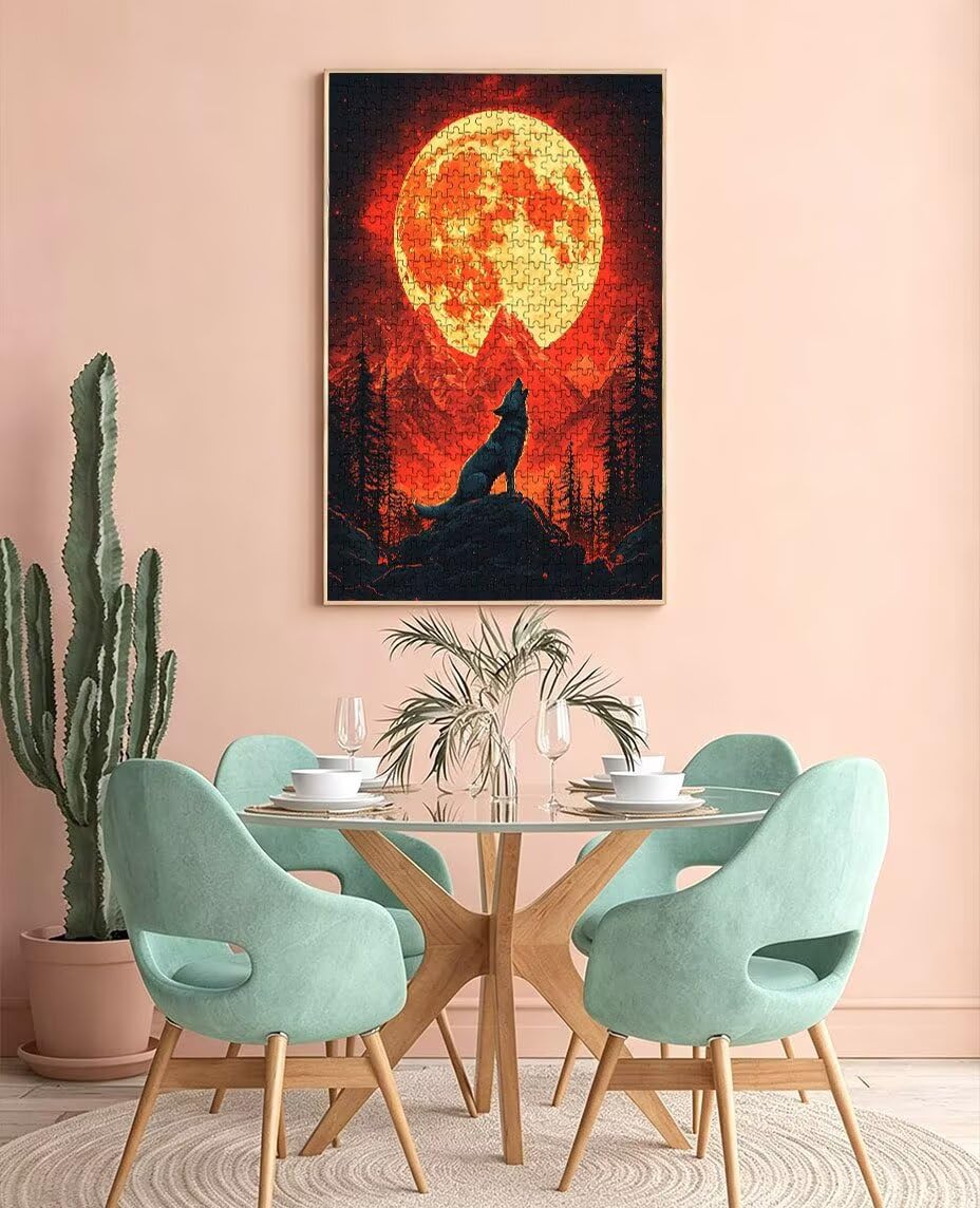 Puzzle 3000 Teile, Roten Mond Puzzle Erwachsene 3000, Klassische Puzzles, Geschicklichkeitsspiel, Puzzlespiele für Die Ganze Familie, Mit Schöner Verpackung, Dekoration Puzzles und Geschenke BXHZW3361