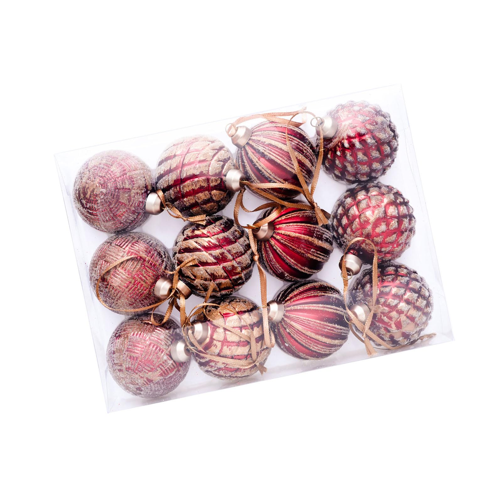 JSGHGDF 12Pcs Retro Themed Handcrafted Christmas Tree Hanging Ornament Holiday Decorations Ideal for Seasonal Celebration Antique Fashion Christmas Decorations