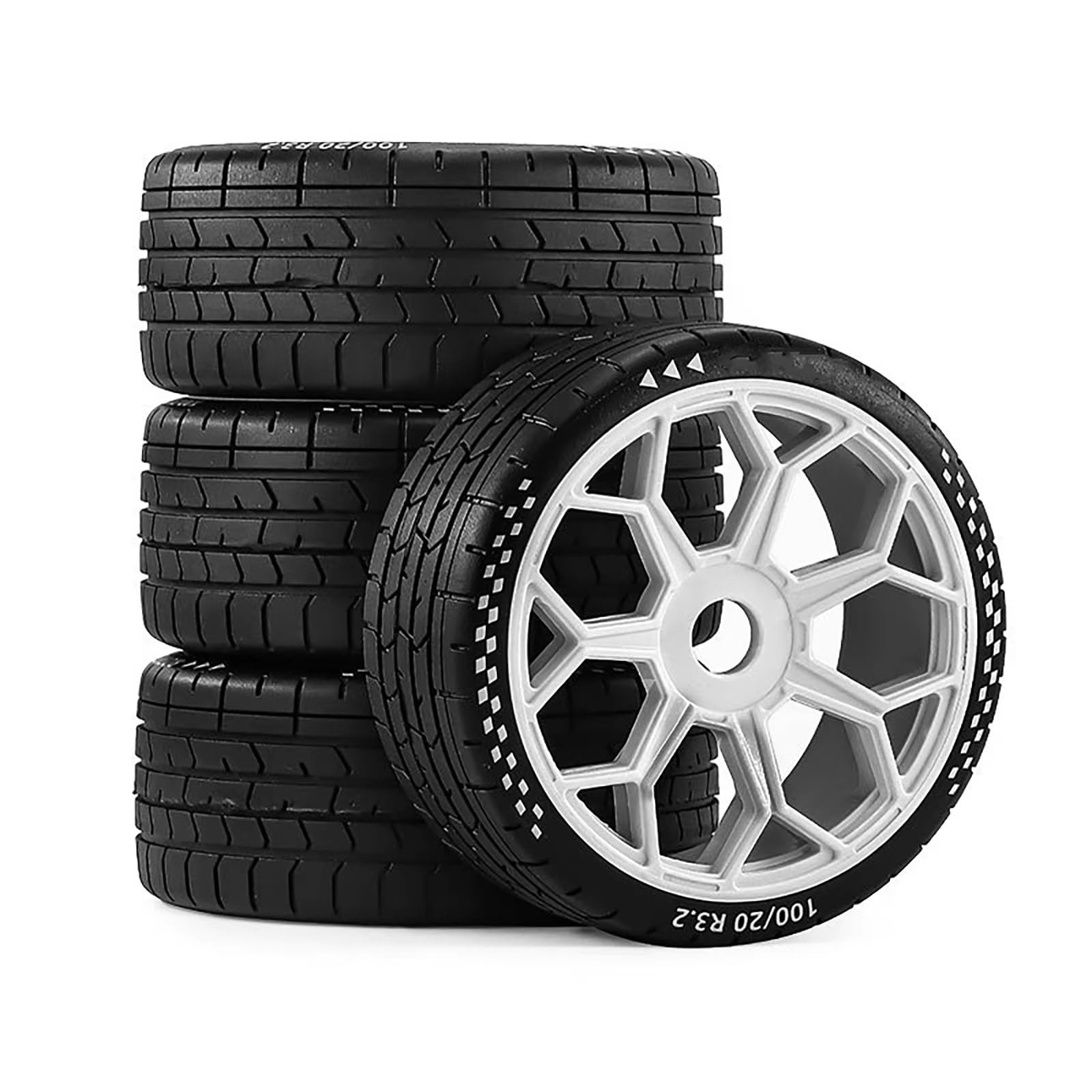 Ruota Degli Pneumatici Autostradali Per Infraction Per Felony 1/7 | Parti auto RC pneumatici autostrada bassa resistenza rotolamento tracciamento preciso alta velocità(White)