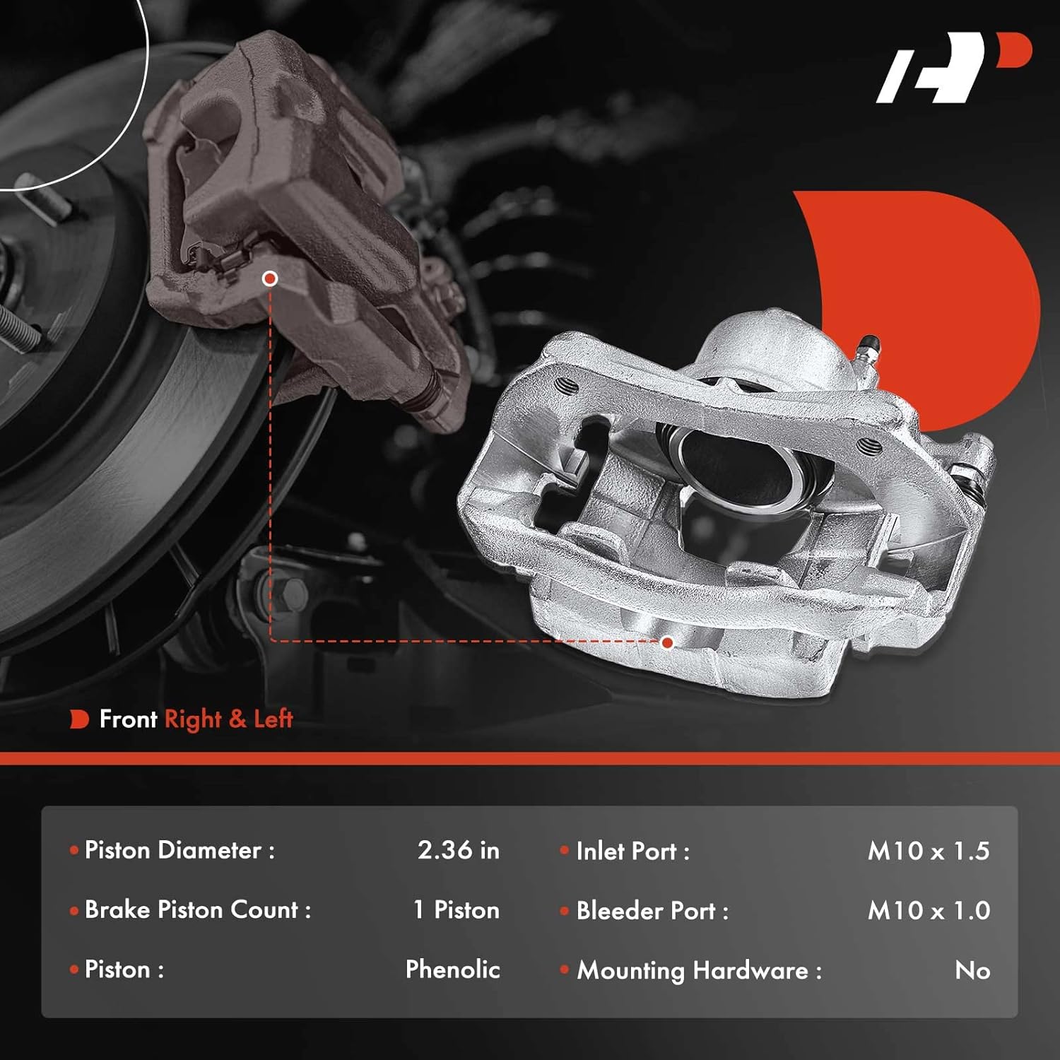 A-Premium Disc Brake Caliper Assembly with Bracket Compatible with Select Chevy Models - Sonic 2012-2017, Cruze 2011-2015, Cruze Limited 2016, FWD - Front Driver and Passenger Side