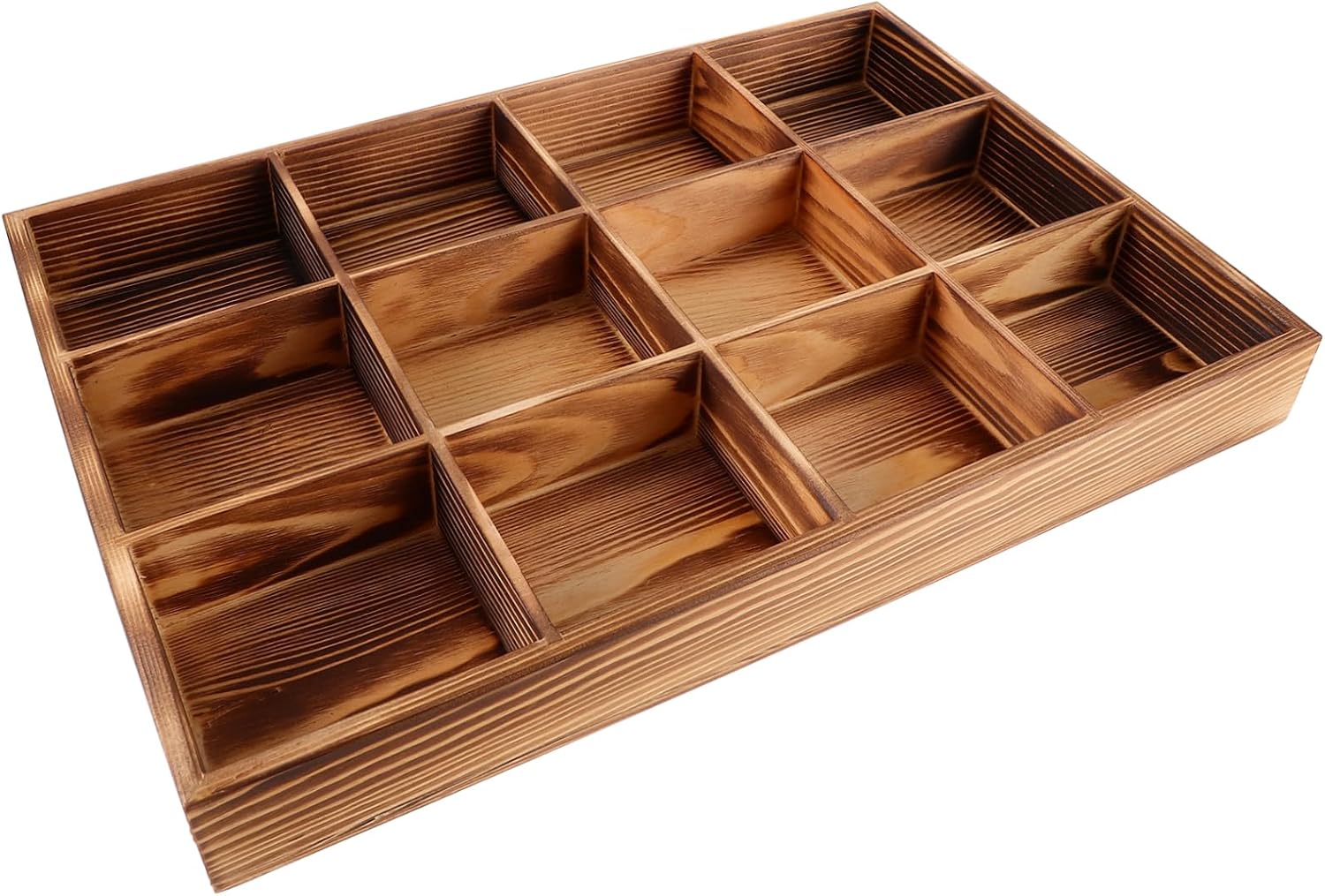 12grid Wooden Tea Bag Holder Storage Box Tea Organizer for Snack Packets