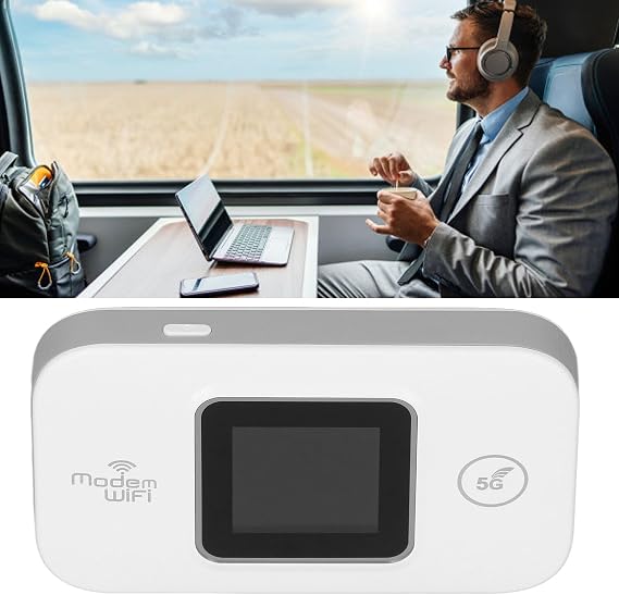 Bewinner 4G LTE Portable WiFi Router for Travel, 300Mbps High Speed 4G Pocket Mobile Hotspot with Color Screen, Up to 10 WiFi Devices, USB Powered, 4G B1/3/7/8/20/38/40/41, Beige, Bewinnerc2qv5i7zau