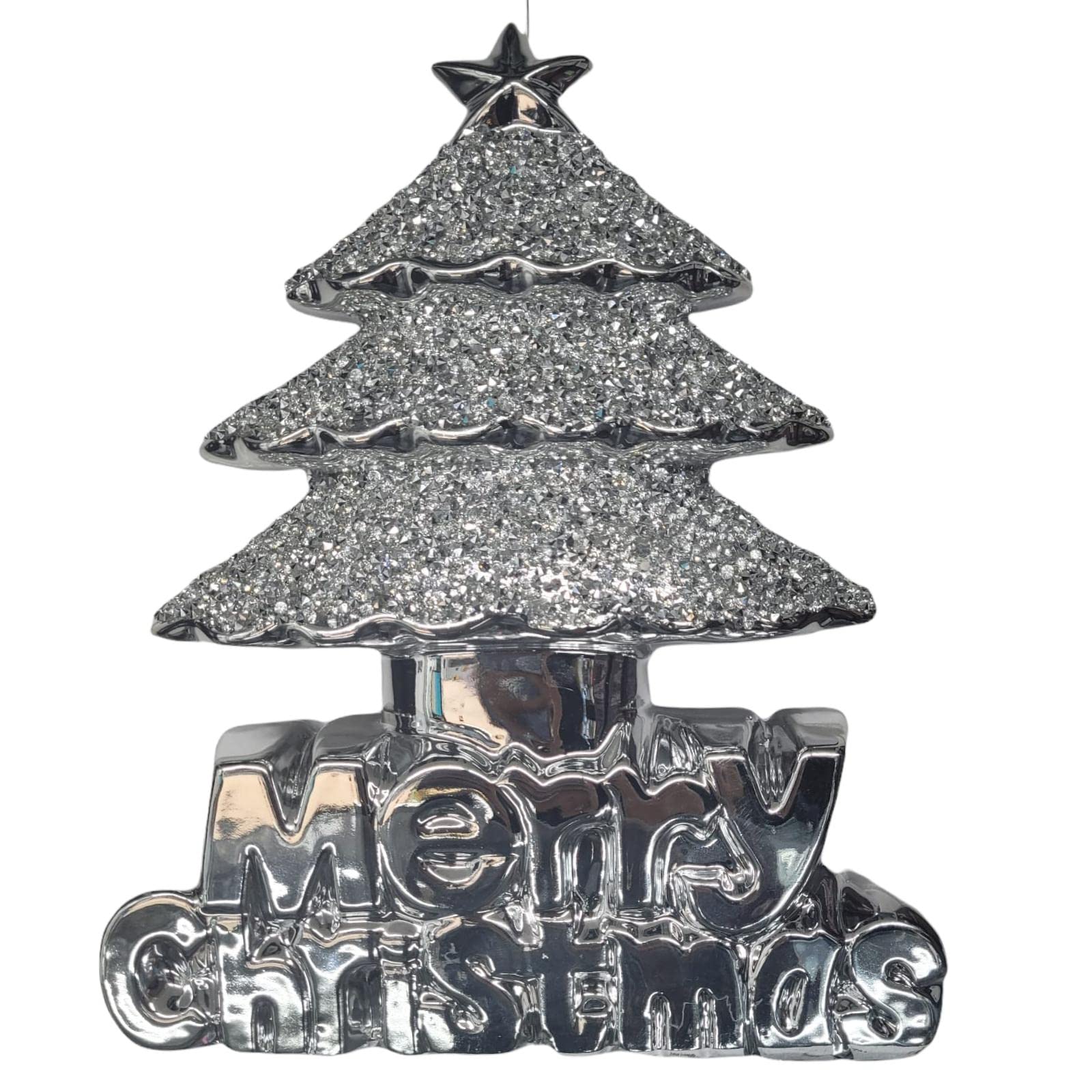 Glamified , Glam Silver Glamified Christmas Tree Sparkle Crush Diamond Freestanding Crystal Filled