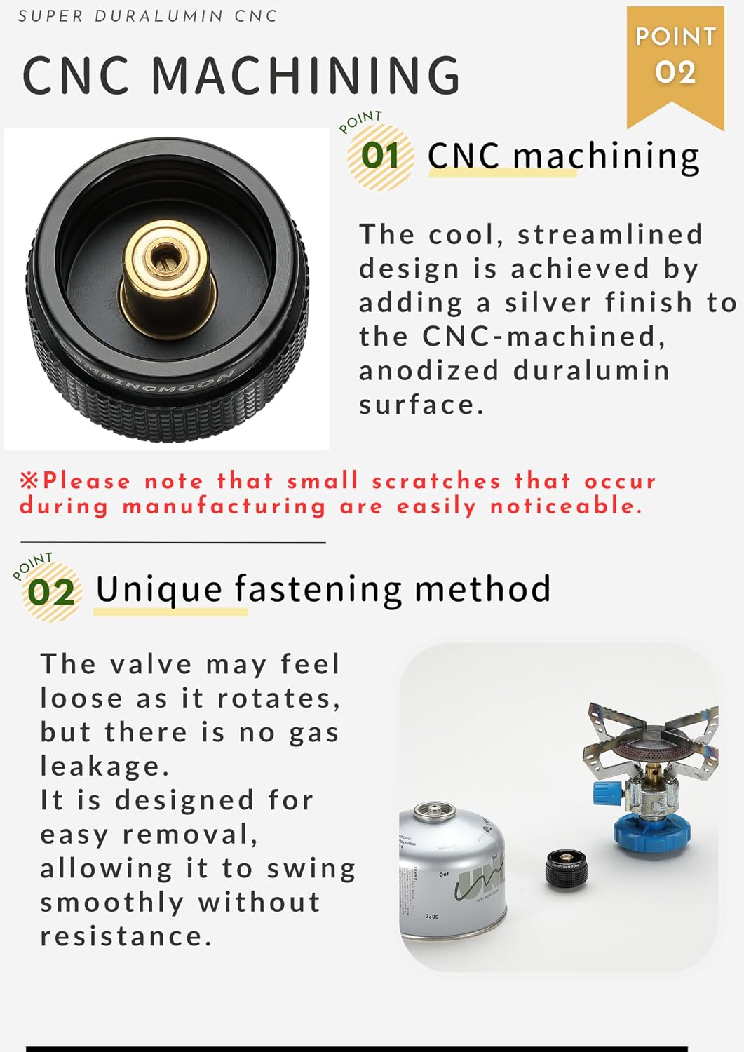 CAMPINGMOON EN417 Canister Adapter Easy Clic Plus Stove Lantern BKZ08 image 4