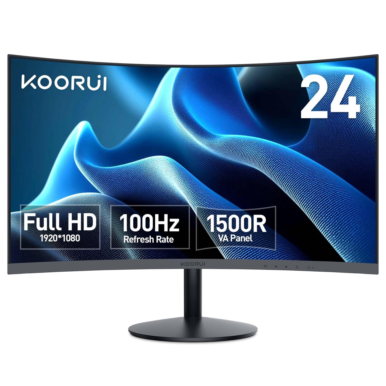 KOORUI 24-Inch Curved Computer Monitor- Full HD 1080P 100Hz Gaming