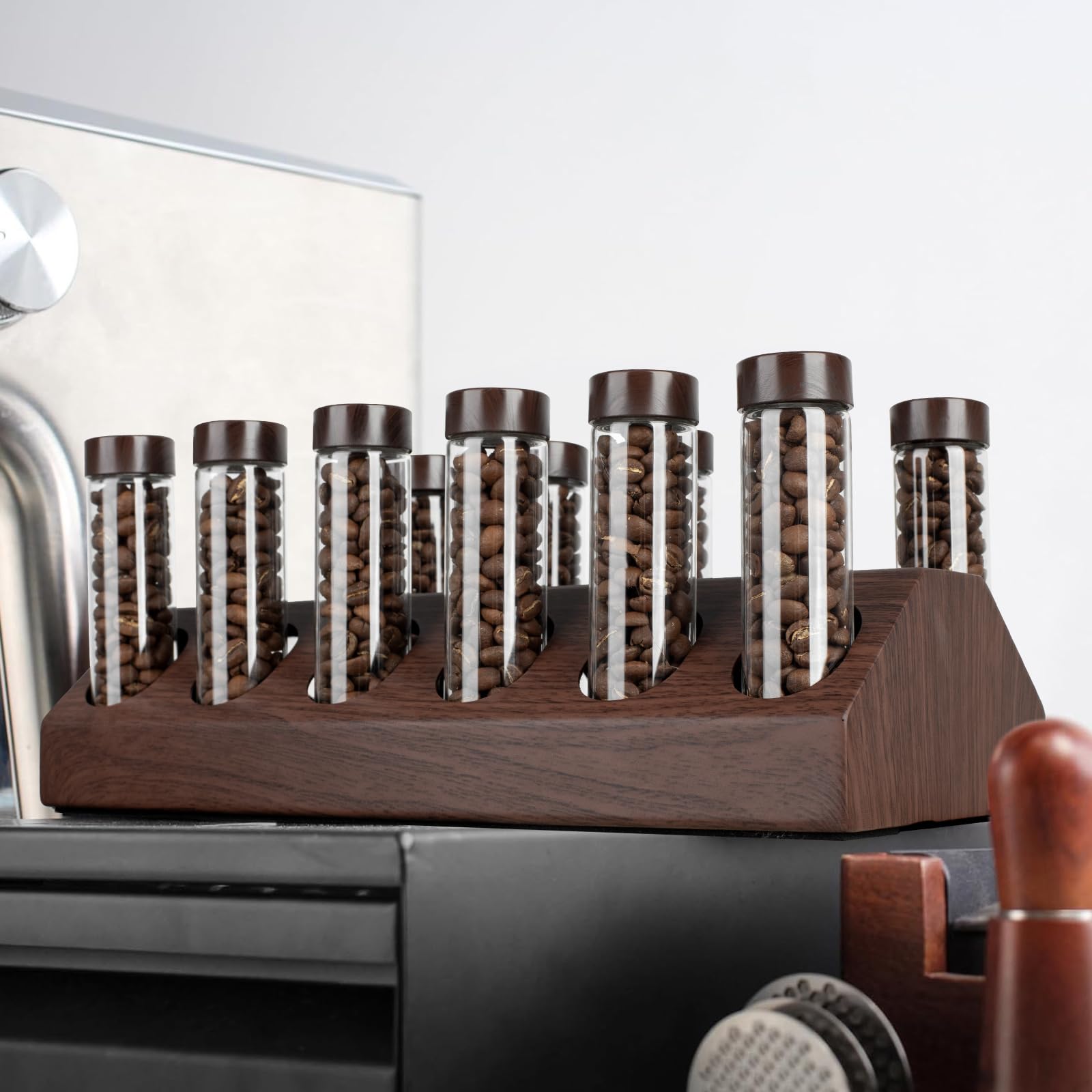 Guolich Single Dose Coffee Bean Storage Metal Base Holder,coffee Storage Container Display Stand and Funnel. (12 Tubes) - Image 4