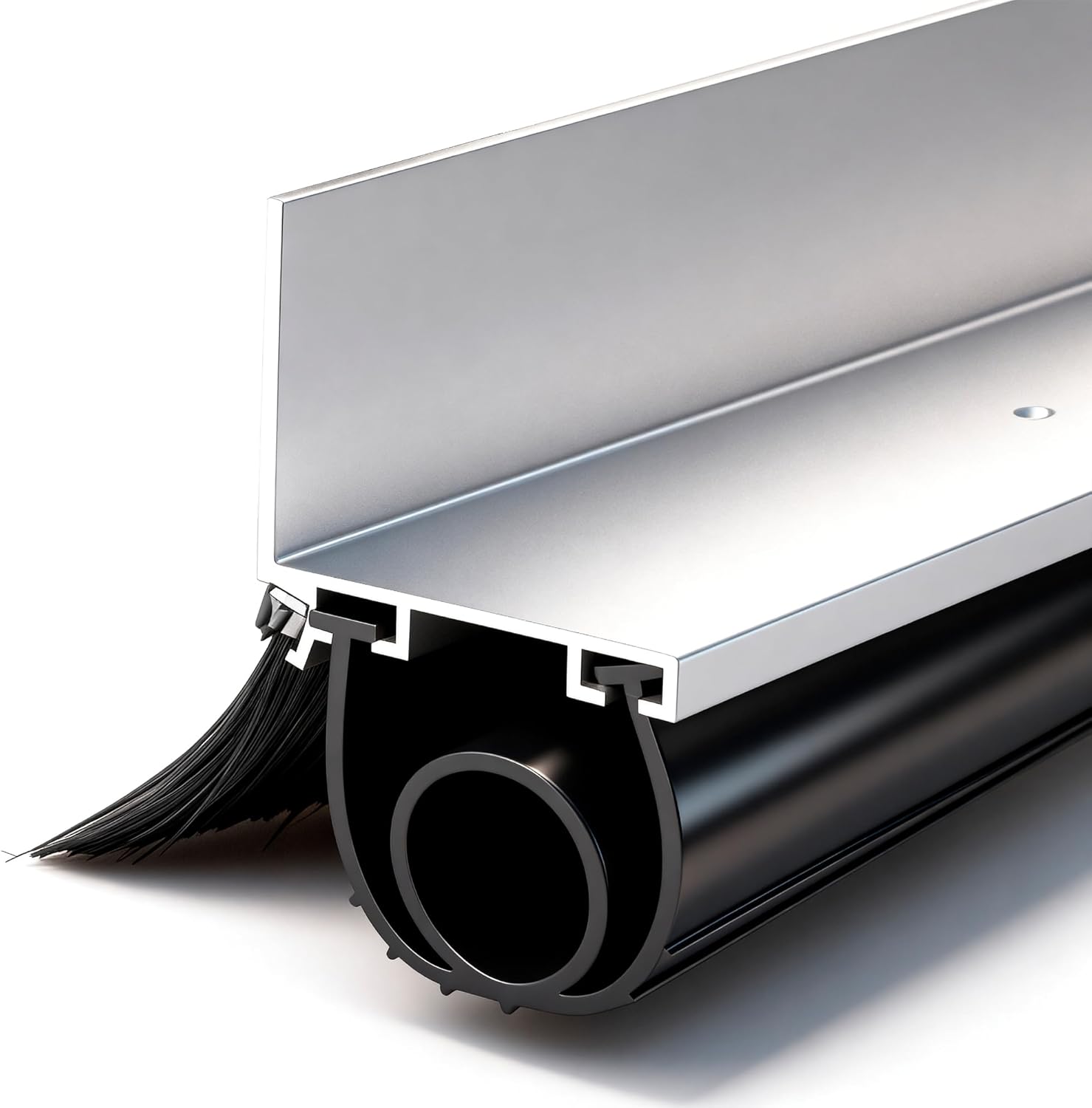 10FT Universal Garage Door Seal Kit Rubber Weatherproof Seal & Brush and Durable Aluminum Track Retainer Kit U + O Heavy Duty Garage Door Seal Bottom with Screws and Gloves