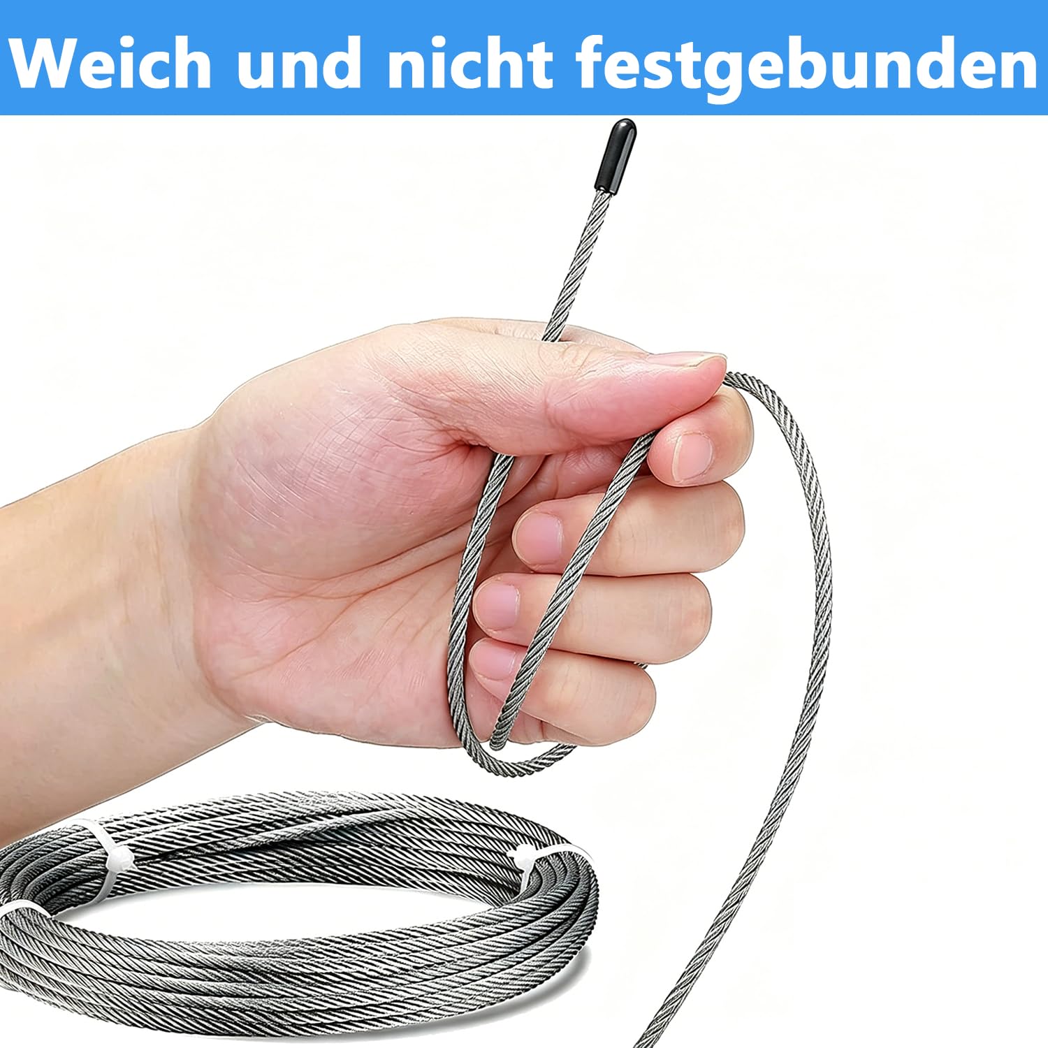 Rankhilfe Metall für Kletterpflanzen, Edelstahl Robust Drahtgitter Set mit 24m Rankhilfe Edelstahl (3mm Stahlseil) und 16 Halter für Kletterpflanzen, Garten, Mauer, Rosen Weinreben