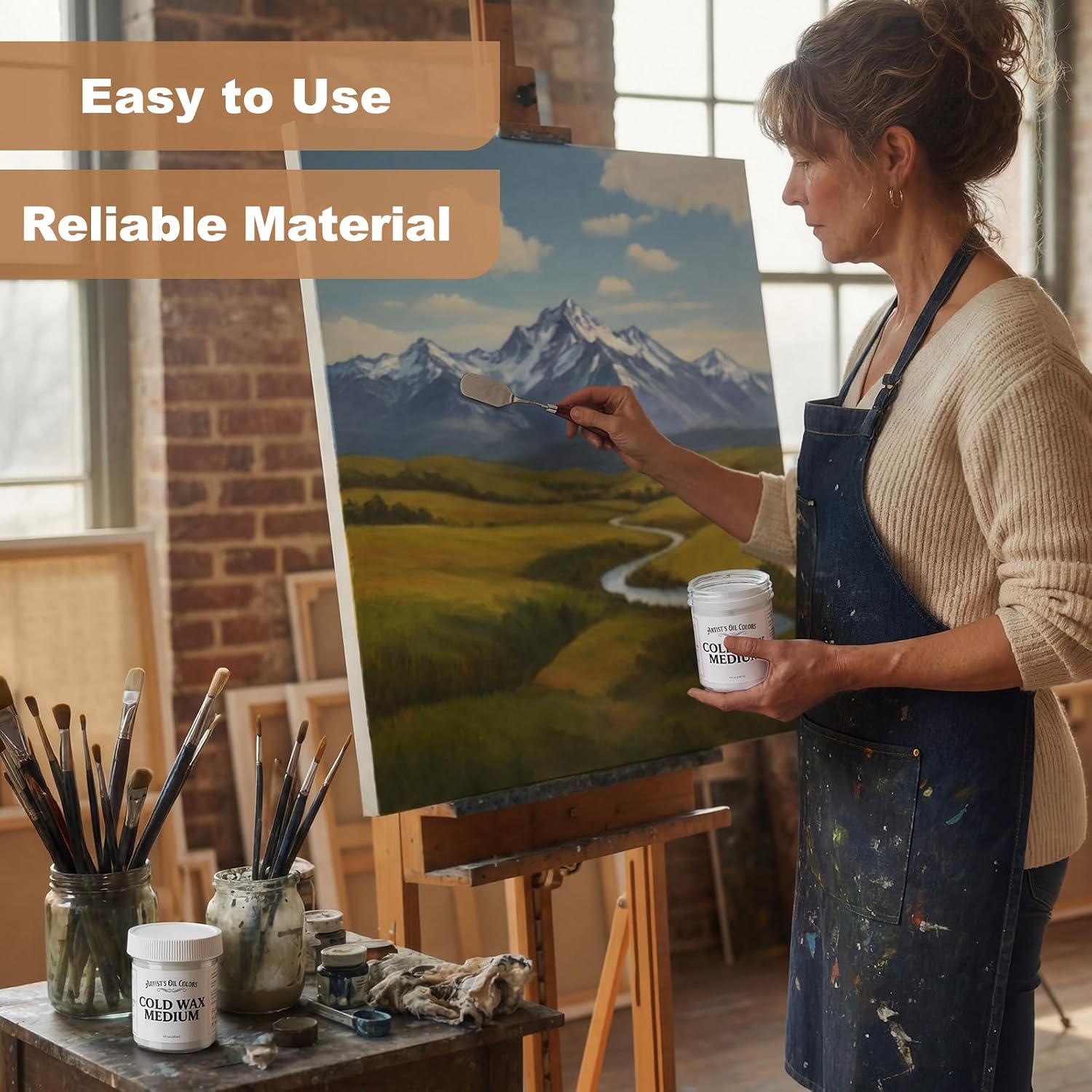 MTLEE 2 Pack Cold Wax Medium, Watercolor Wax Sealer with 3 Scrapers Increases Consistency and Plasticity Avoid Pigment Discoloration, Brightening for Oil Painting and Watercolor Sealing, 8 oz