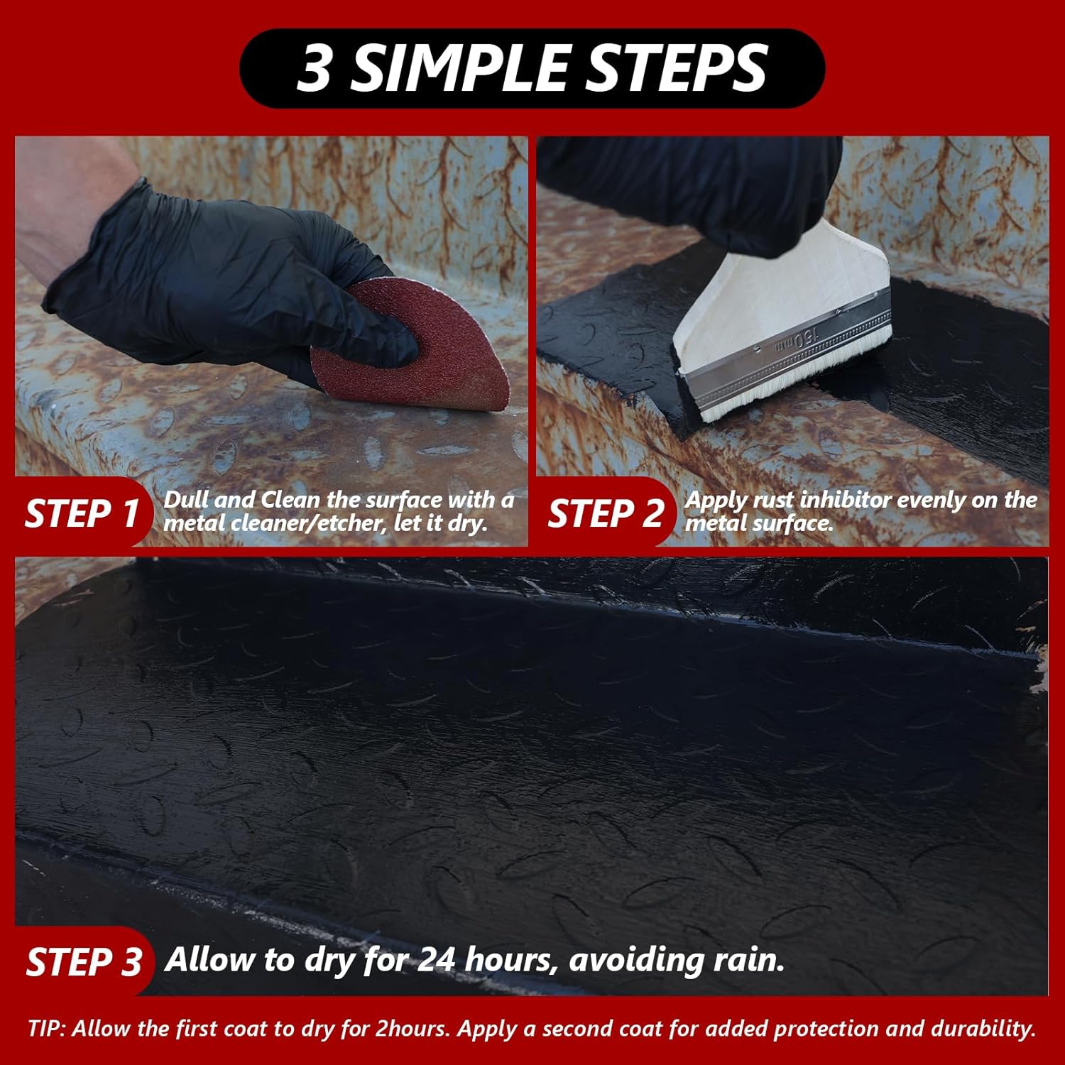 Rust Converter & Metal Primer, 141 Fl Oz Black Rust Inhibitor Paint for Metal, Automotive Rust Reformer, Industrial Grade Water Based, Heat Resistance & UV Resistant