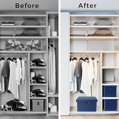 Miniatura 4 de Contenedor de almacenamiento plegable con tapa paquete de 3 canasta de almacenamiento plegable de tela con cubierta para uso doméstico y de oficina