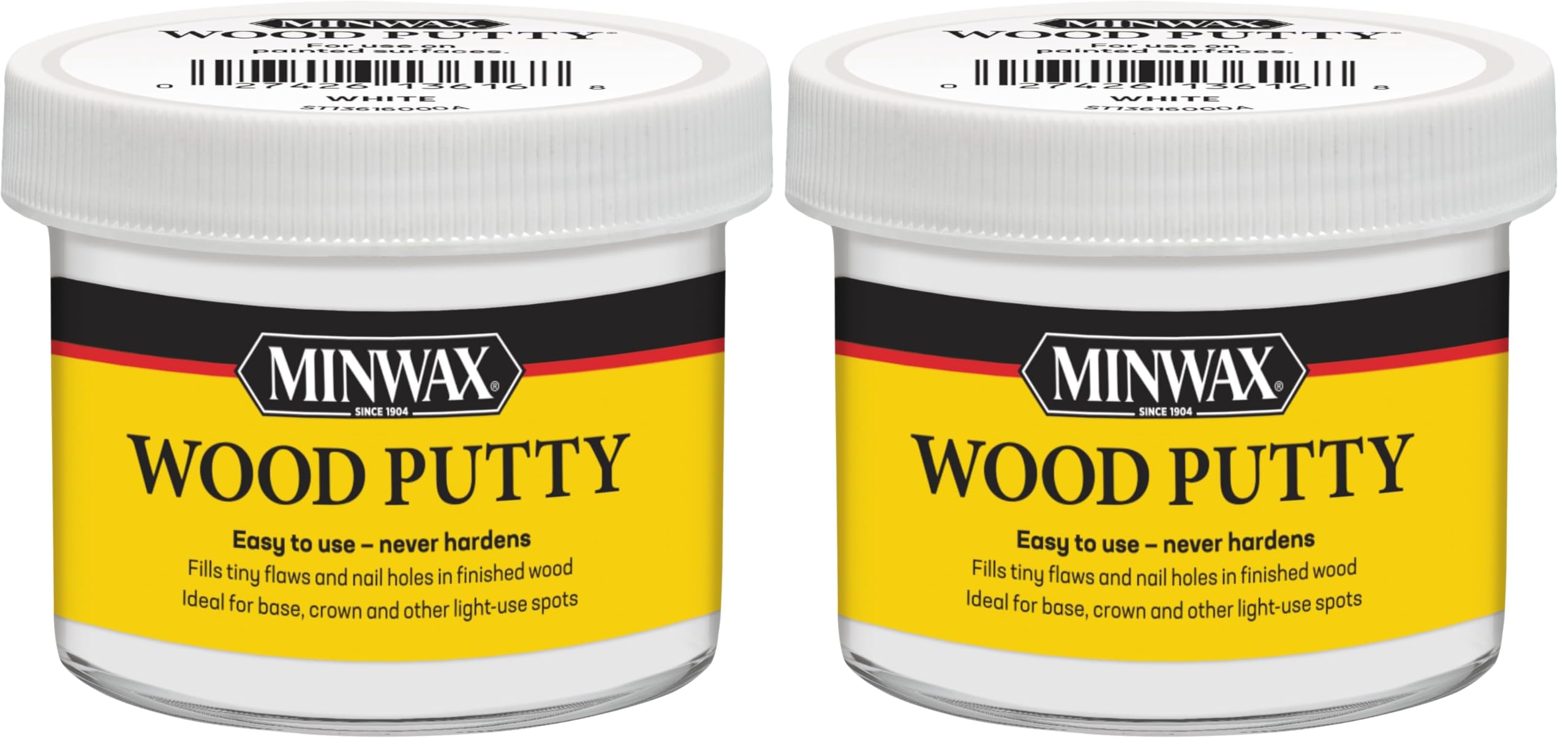 Minwax Wood Putty, White, 3.75 oz. (Pack of 2)