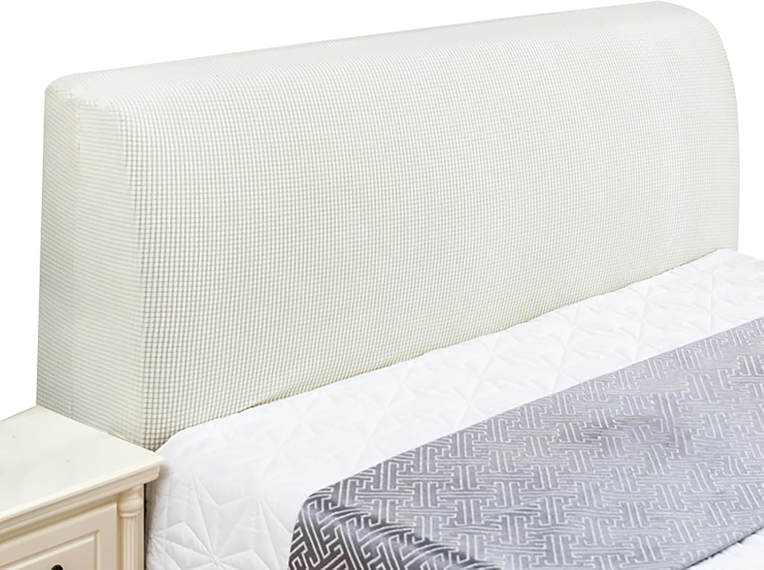 WSGJHB Copri Testata Letto, Elastico Copritesta Letto Protezione Copritestiera Copri Testiera (150-170cm, grigio chiaro
