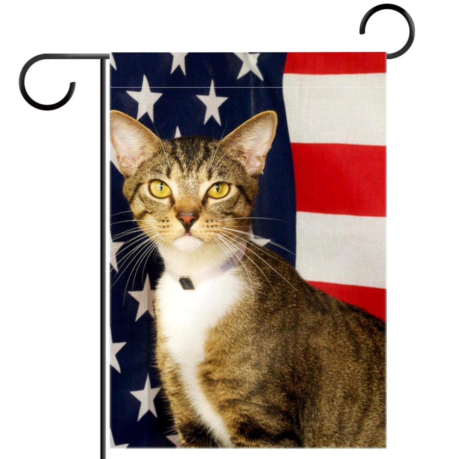 Banderas de temporada de doble cara con patrón de gato resistentes al clima exterior 7