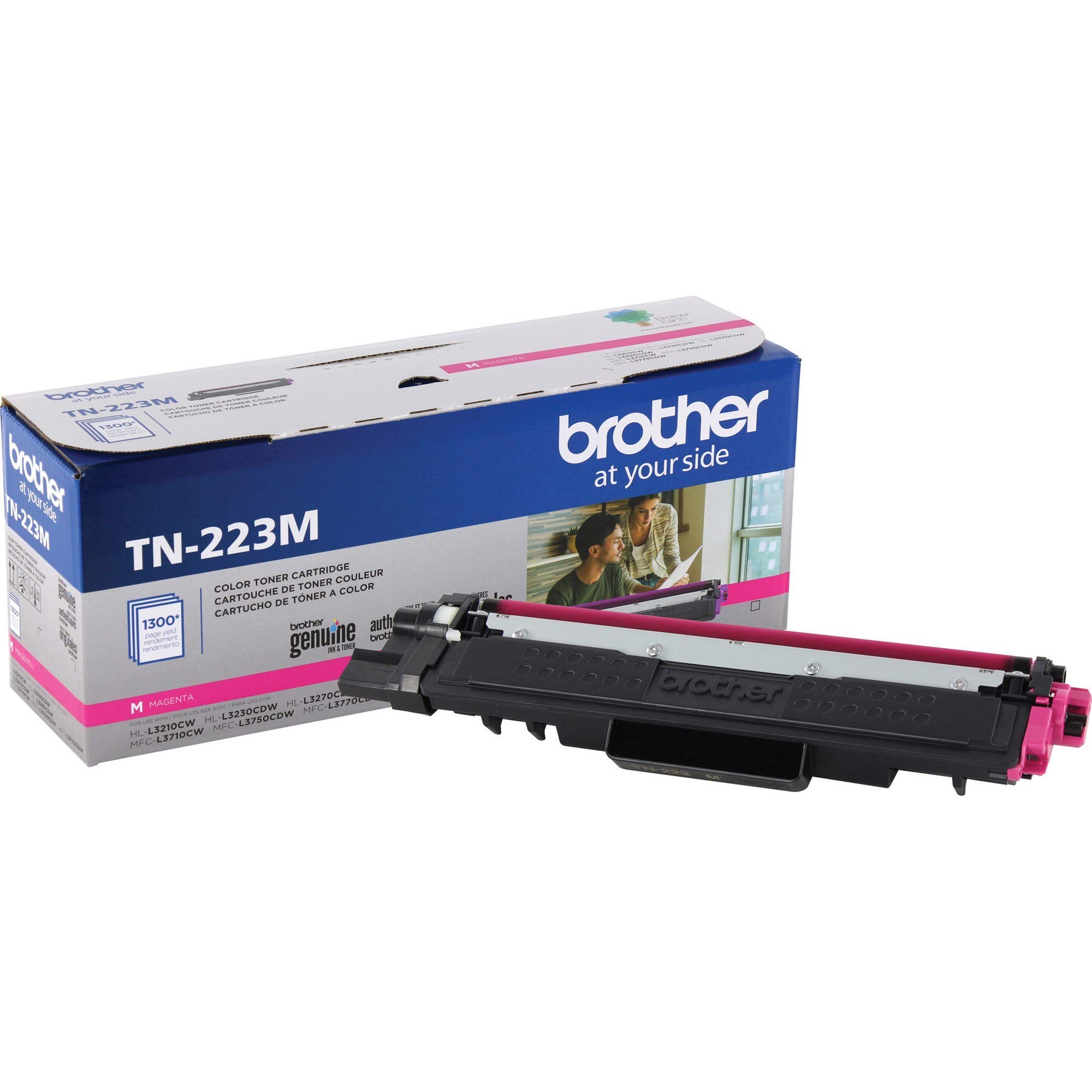 Brother Genuine TN223M, Standard Yield Toner Cartridge, Replacement Magenta Toner, Page Yield Up to 1,300 Pages, TN223, Amazon Dash Replenishment Cartridge